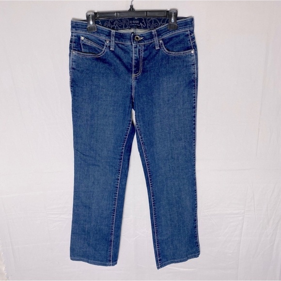 Wrangler Q Baby Med Wash Mid Rise Straight Leg Jeans 7/8 - Picture 16 of 16